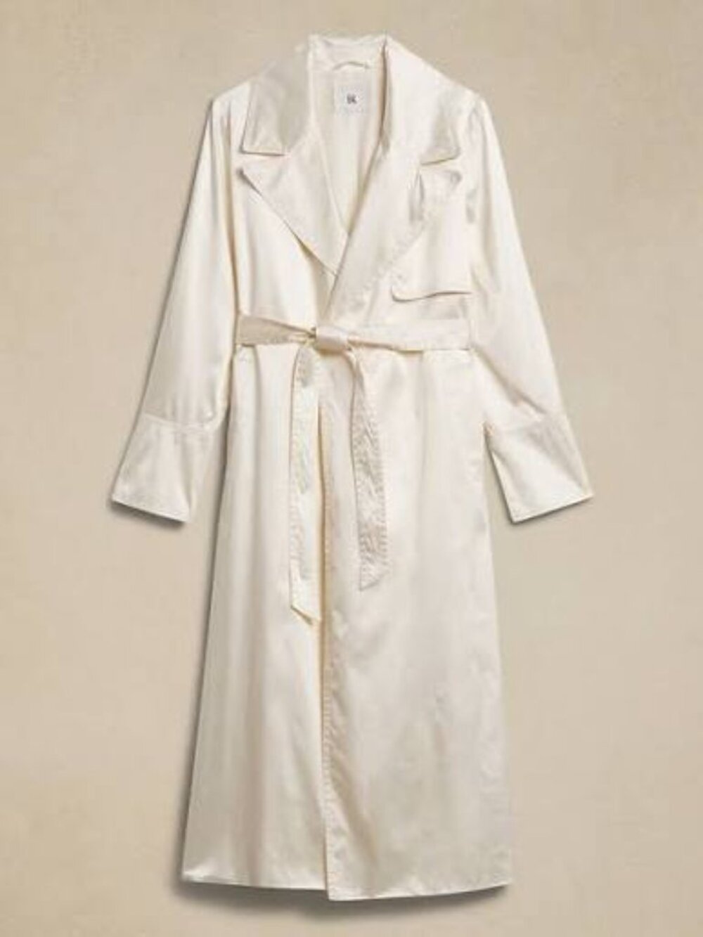 Banana Republic Maja Satin Trench Coat Vanilla / Ivory Large